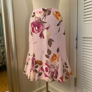 Banana Republic Pink Floral Mermaid Skirt